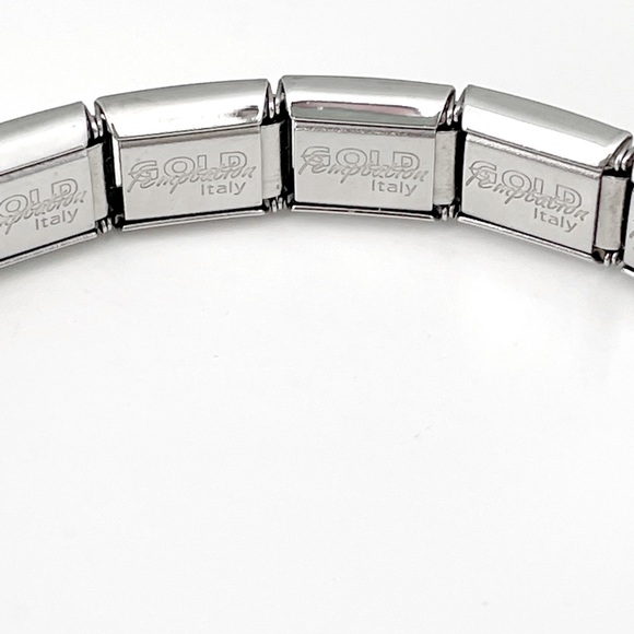 Italian Starter Charm Bracelet With Gold Dog Charm | Stretch Bracelet - Picture 4 of 4